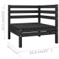 5-tlg. Garten-Lounge-Set Schwarz Massivholz Kiefer 5-tlg. Garten-Lounge-Set Schwarz Massivholz Kiefer