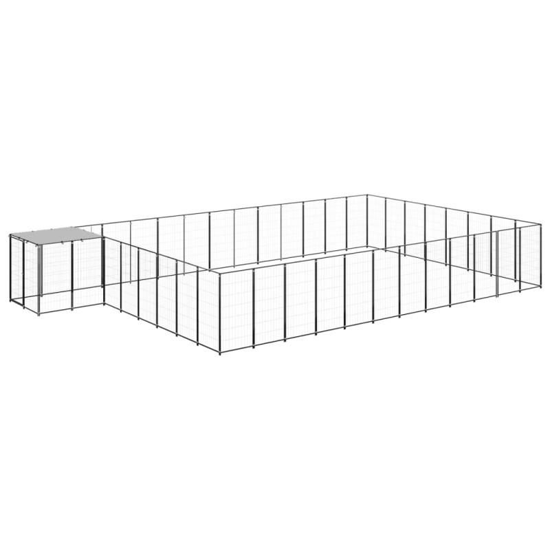 Hundezwinger Schwarz 30,25 m² Stahl Hundezwinger Schwarz 30,25 m² Stahl