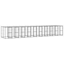 Outdoor-Hundezwinger Stahl mit Überdachung 24,2 m²