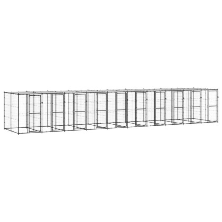Outdoor-Hundezwinger Stahl mit Überdachung 24,2 m²