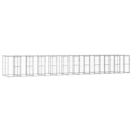 Outdoor-Hundezwinger mit Überdachung Verzinkter Stahl 26,62 m²