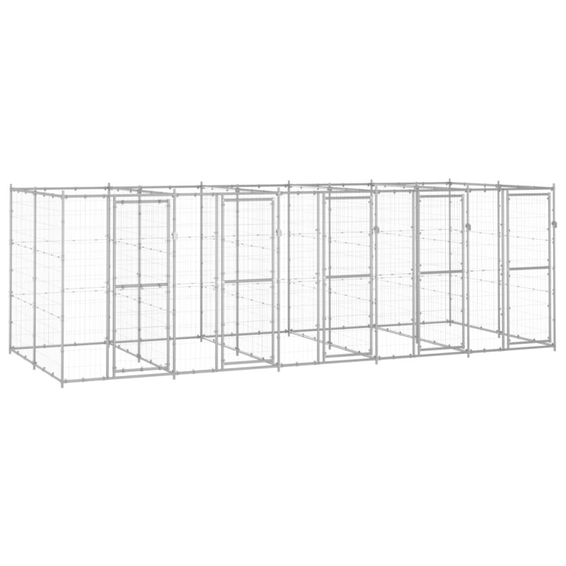 vidaXL Outdoor-Hundezwinger Verzinkter Stahl 12,1 m² vidaXL Outdoor-Hundezwinger Verzinkter Stahl 12,1 m²