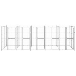 vidaXL Outdoor-Hundezwinger Verzinkter Stahl 12,1 m²