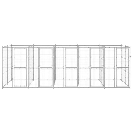 vidaXL Outdoor-Hundezwinger Verzinkter Stahl 12,1 m²