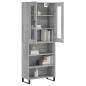 vidaXL Highboard Grau Sonoma 69,5x34x180 cm Holzwerkstoff vidaXL Highboard Grau Sonoma 69,5x34x180 cm Holzwerkstoff