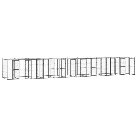 Outdoor-Hundezwinger Stahl mit Überdachung 29,04 m²