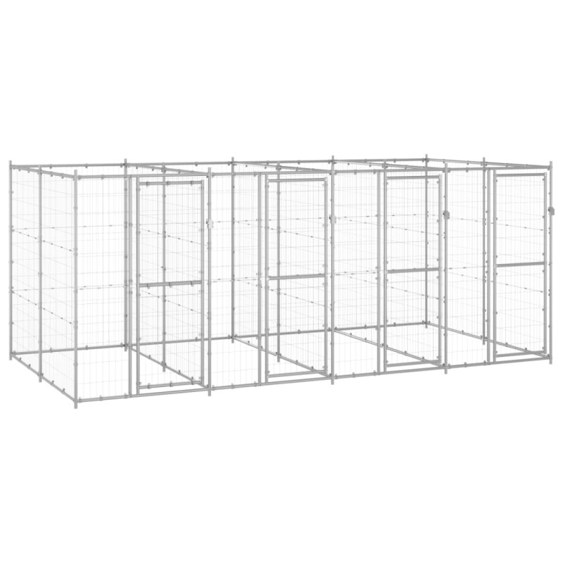 Outdoor-Hundezwinger Verzinkter Stahl 9,68 m² Outdoor-Hundezwinger Verzinkter Stahl 9,68 m²