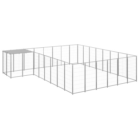 vidaXL Hundezwinger Silbern 15,73 m² Stahl  
