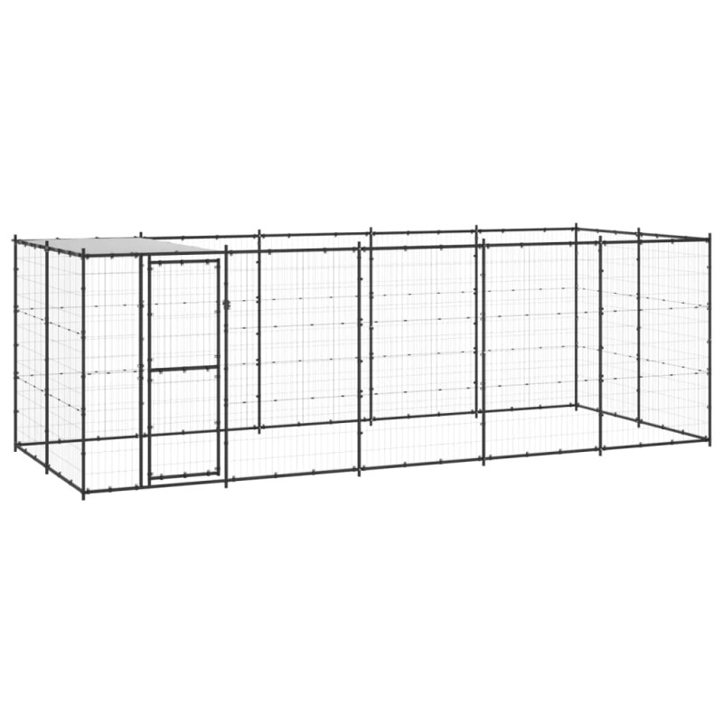 Outdoor-Hundezwinger mit Überdachung Stahl 12,1 m² Outdoor-Hundezwinger mit Überdachung Stahl 12,1 m²