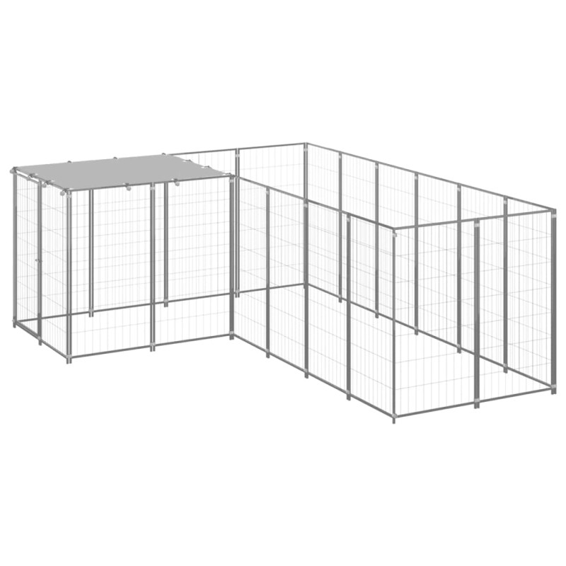 vidaXL Hundezwinger Silbern 4,84 m² Stahl vidaXL Hundezwinger Silbern 4,84 m² Stahl