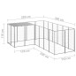 vidaXL Hundezwinger Silbern 4,84 m² Stahl vidaXL Hundezwinger Silbern 4,84 m² Stahl