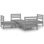 5-tlg. Garten-Lounge-Set Grau Kiefer Massivholz 5-tlg. Garten-Lounge-Set Grau Kiefer Massivholz