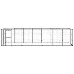 Outdoor-Hundezwinger mit Überdachung Stahl 16,94 m²