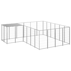 vidaXL Hundezwinger Silbern 8,47 m² Stahl  