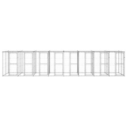 Outdoor-Hundezwinger mit Überdachung Verzinkter Stahl 19,36 m²