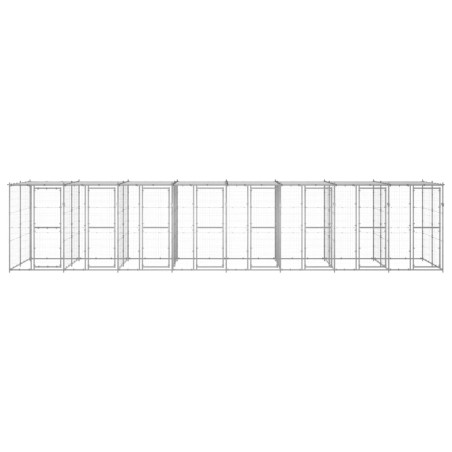 Outdoor-Hundezwinger mit Überdachung Verzinkter Stahl 19,36 m²