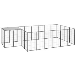vidaXL Hundezwinger Schwarz 8,47 m² Stahl   