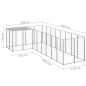 Hundezwinger Silbern 6,05 m² Stahl Hundezwinger Silbern 6,05 m² Stahl