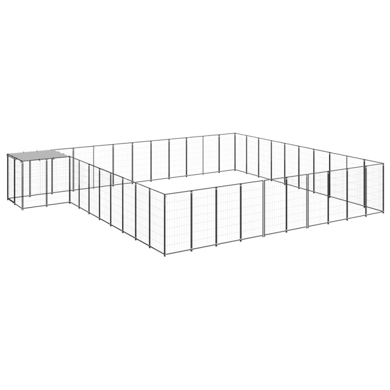 Hundezwinger Schwarz 31,46 m² Stahl Hundezwinger Schwarz 31,46 m² Stahl