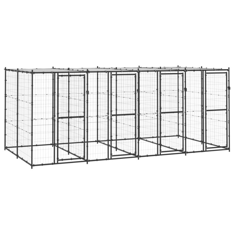 vidaXL Outdoor-Hundezwinger Stahl mit Überdachung 9,68 m² vidaXL Outdoor-Hundezwinger Stahl mit Überdachung 9,68 m²