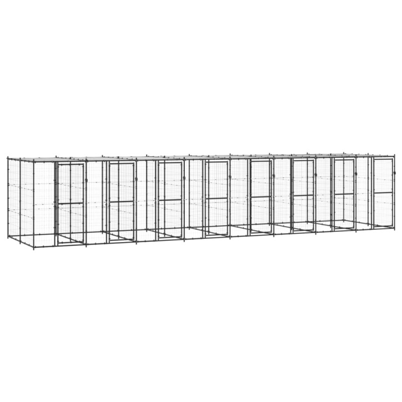 Outdoor-Hundezwinger Stahl mit Überdachung 19,36 m² Outdoor-Hundezwinger Stahl mit Überdachung 19,36 m²