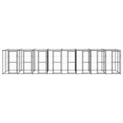 Outdoor-Hundezwinger Stahl mit Überdachung 19,36 m²