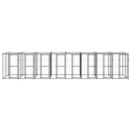Outdoor-Hundezwinger Stahl mit Überdachung 19,36 m²