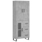 Highboard Betongrau 69,5x34x180 cm Holzwerkstoff Highboard Betongrau 69,5x34x180 cm Holzwerkstoff