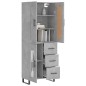 Highboard Betongrau 69,5x34x180 cm Holzwerkstoff Highboard Betongrau 69,5x34x180 cm Holzwerkstoff