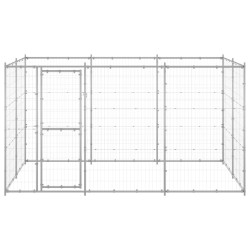 vidaXL Outdoor-Hundezwinger Verzinkter Stahl 7,26 m²