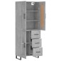 Highboard Betongrau 69,5x34x180 cm Holzwerkstoff Highboard Betongrau 69,5x34x180 cm Holzwerkstoff