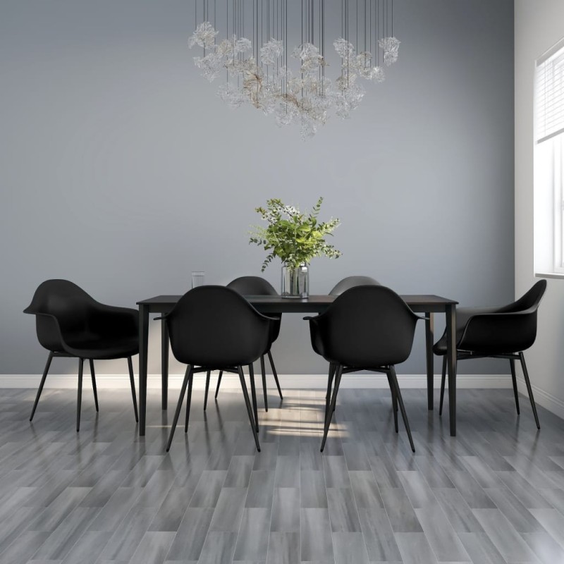 vidaXL Esszimmerstühle 6 Stk. Schwarz PP vidaXL Esszimmerstühle 6 Stk. Schwarz PP