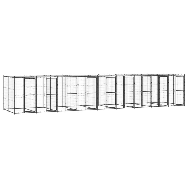 Outdoor-Hundezwinger Stahl mit Überdachung 21,78 m² Outdoor-Hundezwinger Stahl mit Überdachung 21,78 m²