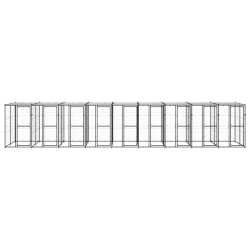 Outdoor-Hundezwinger Stahl mit Überdachung 21,78 m²
