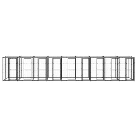 Outdoor-Hundezwinger Stahl mit Überdachung 21,78 m²