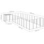 vidaXL Hundezwinger Silbern 13,31 m² Stahl vidaXL Hundezwinger Silbern 13,31 m² Stahl