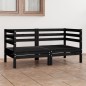 2-Sitzer-Gartensofa Schwarz Kiefer Massivholz 2-Sitzer-Gartensofa Schwarz Kiefer Massivholz