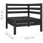 2-Sitzer-Gartensofa Schwarz Kiefer Massivholz 2-Sitzer-Gartensofa Schwarz Kiefer Massivholz