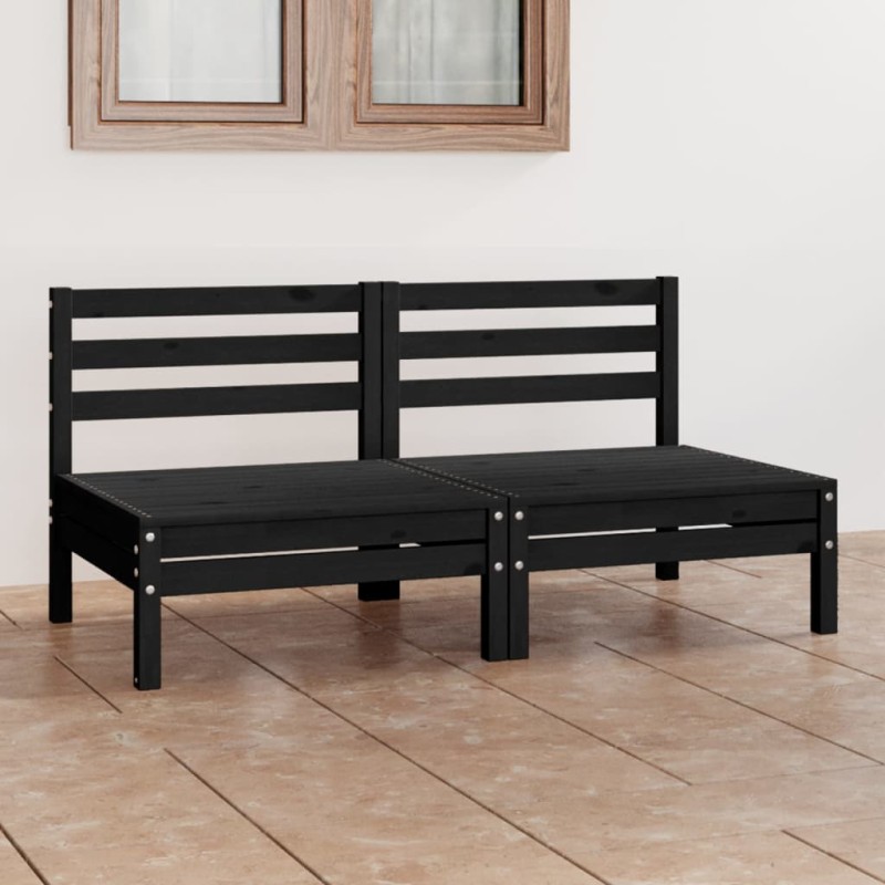 vidaXL 2-Sitzer-Gartensofa Schwarz Kiefer Massivholz vidaXL 2-Sitzer-Gartensofa Schwarz Kiefer Massivholz