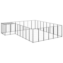 vidaXL Hundezwinger Schwarz 15,73 m² Stahl  