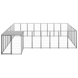 vidaXL Hundezwinger Schwarz 15,73 m² Stahl  