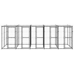 vidaXL Outdoor-Hundezwinger Stahl mit Überdachung 12,1 m²