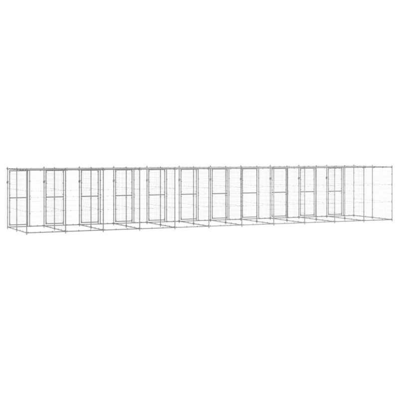 Outdoor-Hundezwinger mit Überdachung Verzinkter Stahl 29,04 m² Outdoor-Hundezwinger mit Überdachung Verzinkter Stahl 29,04 m²