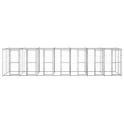 Outdoor-Hundezwinger mit Überdachung Verzinkter Stahl 16,94 m²