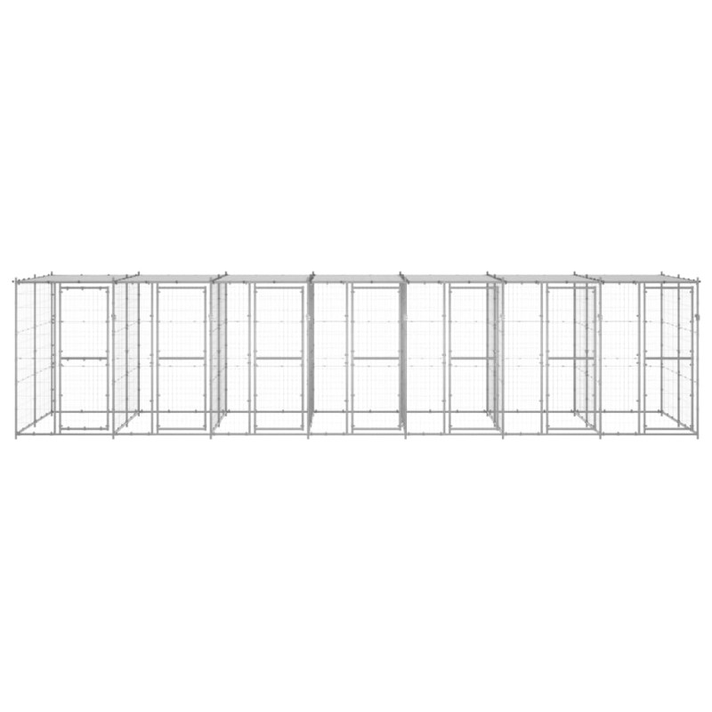 Outdoor-Hundezwinger mit Überdachung Verzinkter Stahl 16,94 m² Outdoor-Hundezwinger mit Überdachung Verzinkter Stahl 16,94 m²