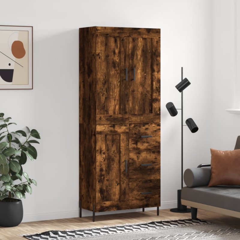 Highboard Räuchereiche 69,5x34x180 cm Holzwerkstoff Highboard Räuchereiche 69,5x34x180 cm Holzwerkstoff