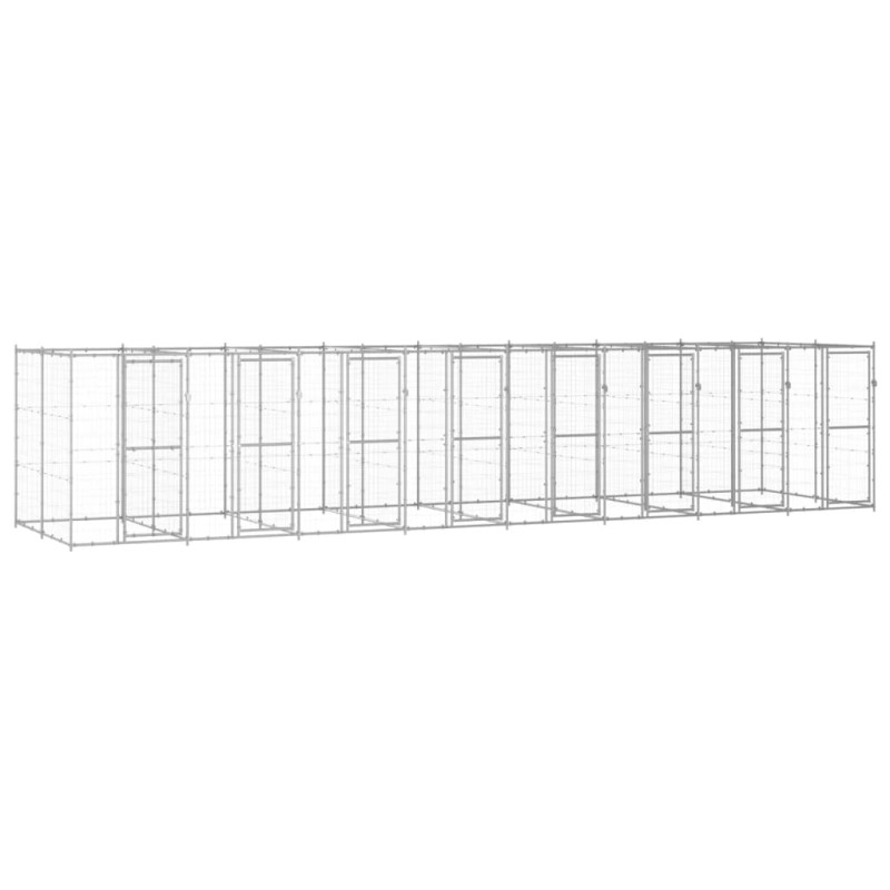 Outdoor-Hundezwinger Verzinkter Stahl 19,36 m² Outdoor-Hundezwinger Verzinkter Stahl 19,36 m²