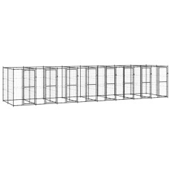 Outdoor-Hundezwinger Stahl 19,36 m²