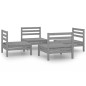 4-tlg. Garten-Lounge-Set Grau Kiefer Massivholz 4-tlg. Garten-Lounge-Set Grau Kiefer Massivholz