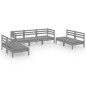 7-tlg. Garten-Lounge-Set Grau Massivholz Kiefer 7-tlg. Garten-Lounge-Set Grau Massivholz Kiefer
